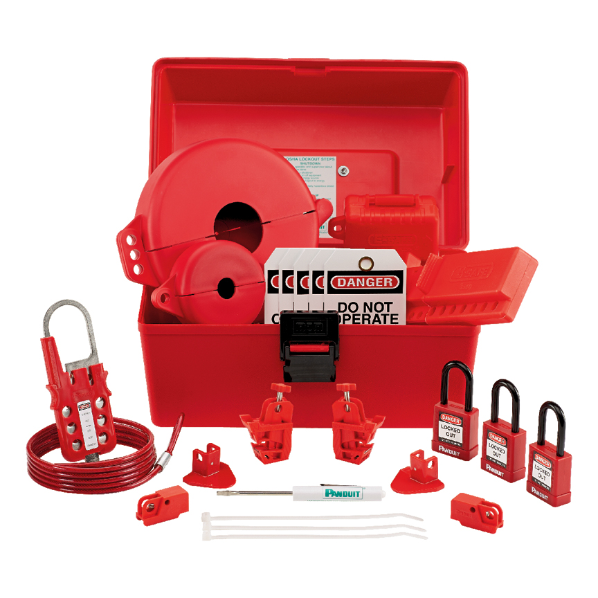 Panduit PSL-KT-MROA Maintenance Lockout Kit with components, Red  OneSource Distributors