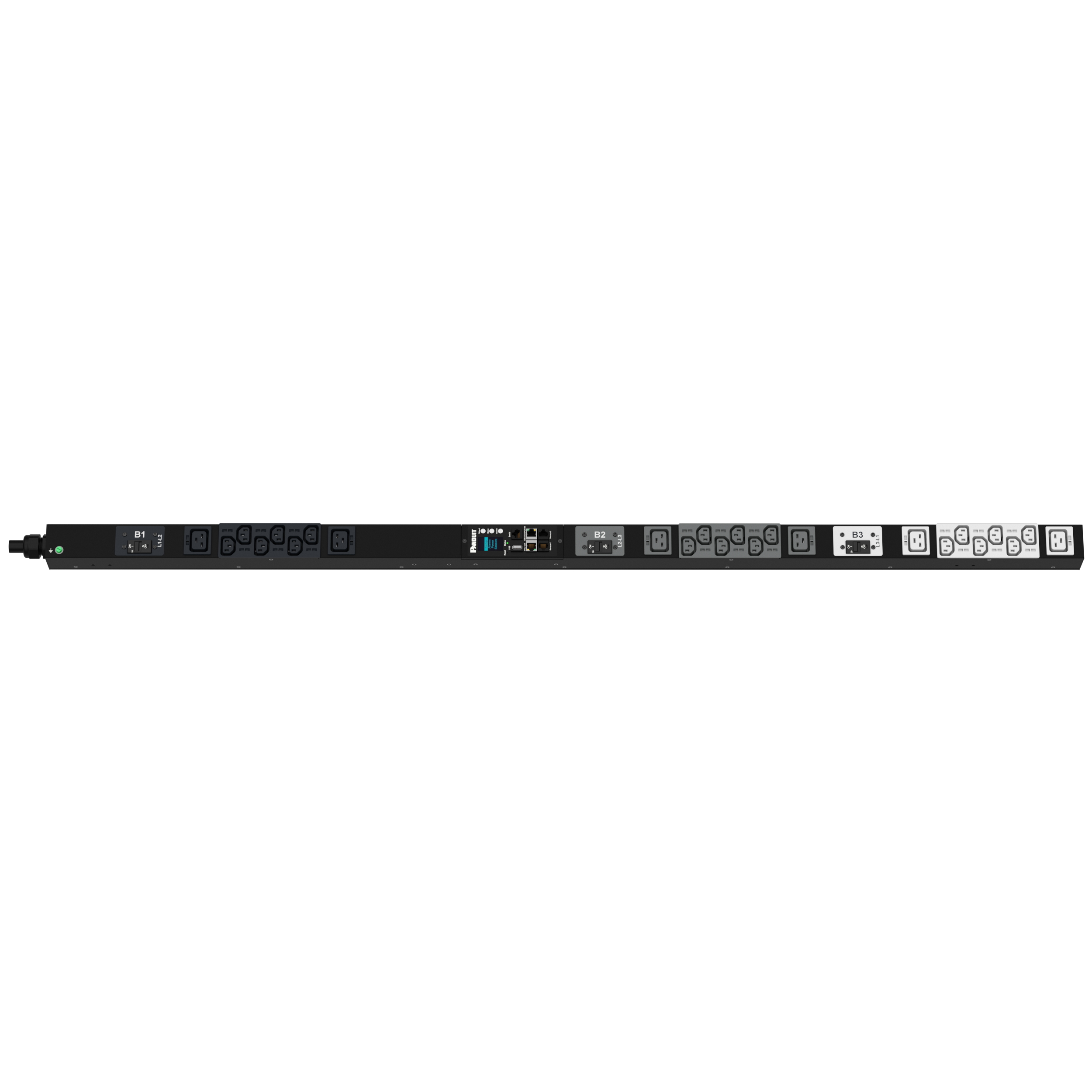 PDU Monitoreable MI para Distribución de Energía Enchufe de Entrada NEMA L2130P Con 18 Salidas C13 y 6 C19 de Instalación Vertical 208 Vca 30 Amp P24D01G - PANDUIT