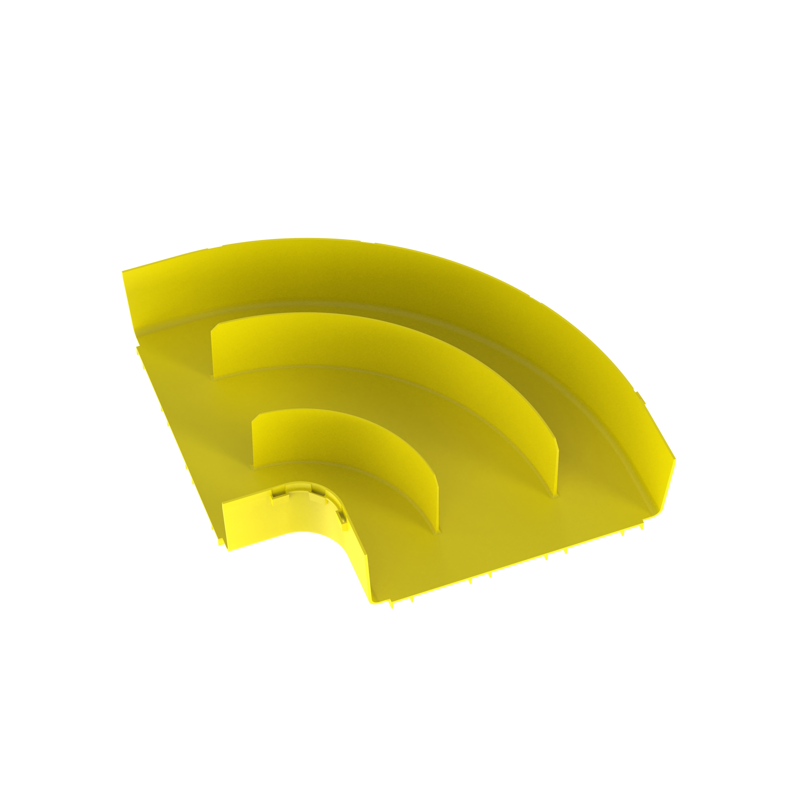 Angle droit horizontal FiberRunnerTM 90° 12x4; jaune - MOQ DE 5 PIECES