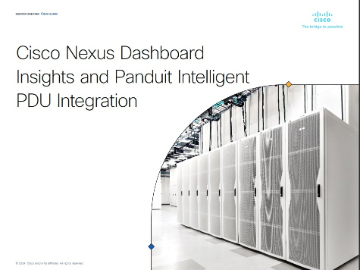 The cover of the Cisco Nexus Dashboard Insights and Panduit Intelligent PDU Integration Solution Overview