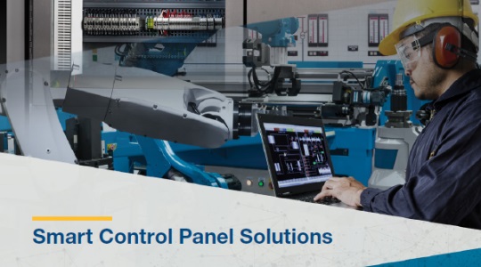 Cover showing a worker on a laptop and a closed control panel